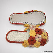 Обувь ручной работы handmade. Livemaster - original item Slippers: Flip-flops Flowerbed, half-wool, p. .37-38. Handmade.
