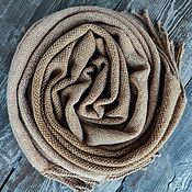 Шарфы: Тканый шарф 100% шерсть меринос "гусиная лапка"