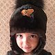 Mouton hat with pompom, Baby hat, Pyatigorsk,  Фото №1