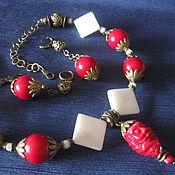 Украшения handmade. Livemaster - original item kit: Necklace and earrings 