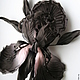 Брошь-ирис "Black&Rose". Цветы из шелка, броши из шелка, ирис из шелка. Брошь-булавка. IRINA SHASHKINA. Ярмарка Мастеров.  Фото №5