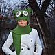 Set hat and scarf ' Hush-hush at night flying owls', Headwear Sets, Moscow,  Фото №1
