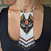 Украшения handmade. Livemaster - original item Boho Necklace made of beads Goddess Bastet Cat Protective Amulet Ankh. Handmade.