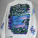 Denim jacket with water Lilies Claude Monet hand painted, Outerwear Jackets, St. Petersburg,  Фото №1