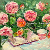 Картины и панно handmade. Livemaster - original item Oil painting on canvas. The poems will evoke the smell of roses.The picture with the roses. Handmade.