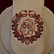 Салфетка льняная " Дед Мороз". Салфетки. Анна Смирнова (embroiderylinen). Интернет-магазин Ярмарка Мастеров.  Фото №2