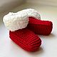 Пинетки новогодние для детей 0-3 месяцев. Пинетки. Baby Booties. Ярмарка Мастеров.  Фото №5