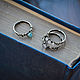 Order Set of silver rings: aquamarine, rhinestone, rose quartz. Strangell Jewelry. Livemaster. . Ring set Фото №3