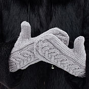 Аксессуары handmade. Livemaster - original item Knitted mittens with merino braids. Handmade.