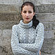 Заказать Свитер  Norma женский вязаный косами из хлопка. IRINA GRUDKINA Handmade Knitwear. Ярмарка Мастеров. . Свитеры Фото №3