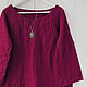 Oversize blouse made of cherry linen, Blouses, Tomsk,  Фото №1