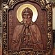ПРЕПОДОБНЫЙ САВВАТИЙ ОРШИНСКИЙ ЧУДОТВОРЕЦ. Резная деревянная икона. Иконы. Михаил. Интернет-магазин Ярмарка Мастеров.  Фото №2