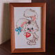 A gift for my bunny • Picture embroidered • Embroidery, Panels, Tyumen,  Фото №1