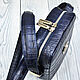Order Men's bag made of genuine crocodile leather, dark blue color. SHOES&BAGS. Livemaster. . Men\'s bag Фото №3