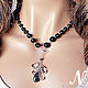 Genuine Black Tourmalinated Quartz rosary handmade Necklace, Necklace, Moscow,  Фото №1