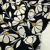Материалы для творчества handmade. Livemaster - original item Fabric: Viscose crepe - flowers on black. Handmade.