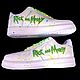 Кастомизация Nike AIR Fors "Рик и Морти" .Rick and Morty. Кроссовки. Надежда Ларионова. Интернет-магазин Ярмарка Мастеров.  Фото №2
