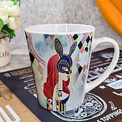Посуда handmade. Livemaster - original item Mugs and cups: Ceramic Mug with an author`s print. Handmade.