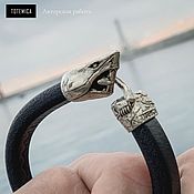 Украшения handmade. Livemaster - original item Shark Bracelet | Nickel Silver | Smooth Leather. Handmade.