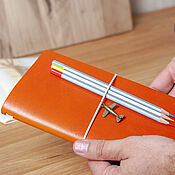 Канцелярские товары handmade. Livemaster - original item Leather notebook 
