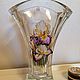 Crystal vase with painted Irises. Vases. ArtAnett_vitrage (Anna). My Livemaster. Фото №4
