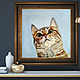 Painting cat funny portrait of a pet to order in oil. Pictures. Yulia Berseneva ColoredCatsArt. My Livemaster. Фото №4