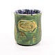 Cup 'warmer Embrace', green with purple, Mugs and cups, St. Petersburg,  Фото №1