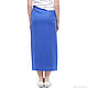 Skirt linen blue with a slit. Skirts. LINEN & SILVER ( LEN i SEREBRO ). Ярмарка Мастеров.  Фото №5