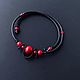  stylish decoration red and black, unusual bright choker. Necklace. Treasures Of Aphrodite. My Livemaster. Фото №6