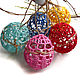Set of 5 pieces 6 cm Easter Eggs Openwork Knitted Bright, Eggs, Moscow,  Фото №1
