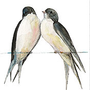 Открытки handmade. Livemaster - original item Two Swallows greeting Card for lovers. Handmade.