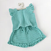 Одежда детская handmade. Livemaster - original item Sets of clothes for kids: shorts and a top for girls. Handmade.