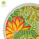 `While the fern blooms ' ceramic decorative wall plate with fern (hand dot and stained glass painting)
