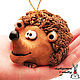 Order hedgehog Sebastian, a ceramic bell. the hedgehog out of clay. FunIdea. Livemaster. . Bells Фото №3