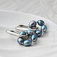 Blue Pearl Hoop Earrings, Congo earrings, Omsk,  Фото №1