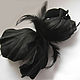 Order Leather flowers. Decoration brooch hairpin IRIS GOTHIC.,black flower. Irina Vladi. Livemaster. . Brooches Фото №3