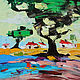 " Старый дуб" 40х40см картина мастихином пейзаж деревенский, Картины, Санкт-Петербург,  Фото №1
