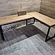 Угловой стол из сосны в стиле лофт "Table - 109". Столы. EasyLOFT. Ярмарка Мастеров.  Фото №6