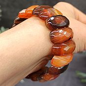 Украшения handmade. Livemaster - original item Natural stone sardonyx bracelet with cut. Handmade.