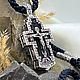 Крест с деревянной вставкой Георгия Победоносца. Крестик. MisMi jewelry. Интернет-магазин Ярмарка Мастеров.  Фото №2