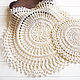 Knitted doily 33 cm white linen (ivory) interior for serving. Doilies. BarminaStudio (Marina)/Crochet (barmar). My Livemaster. Фото №5