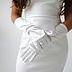  Свадебные перчатки атласные средней длины. Перчатки свадебные. Romantic Wedding. Интернет-магазин Ярмарка Мастеров.  Фото №2