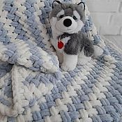 Для дома и интерьера ручной работы. Ярмарка Мастеров - ручная работа Knitted blanket of large knitting for kids. A plush blanket for a newborn. Handmade.