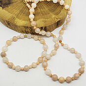 Украшения handmade. Livemaster - original item Beads and bracelet with pink opal. Handmade.