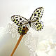 Acacia Wood Hairpin with Leopard Butterfly Resin. Hairpin. WonderLand. Online shopping on My Livemaster.  Фото №2