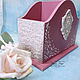 Order Stand for combs. Pencil 'Pink tenderness'. Decoupage - decor. Livemaster. . Stand Фото №3