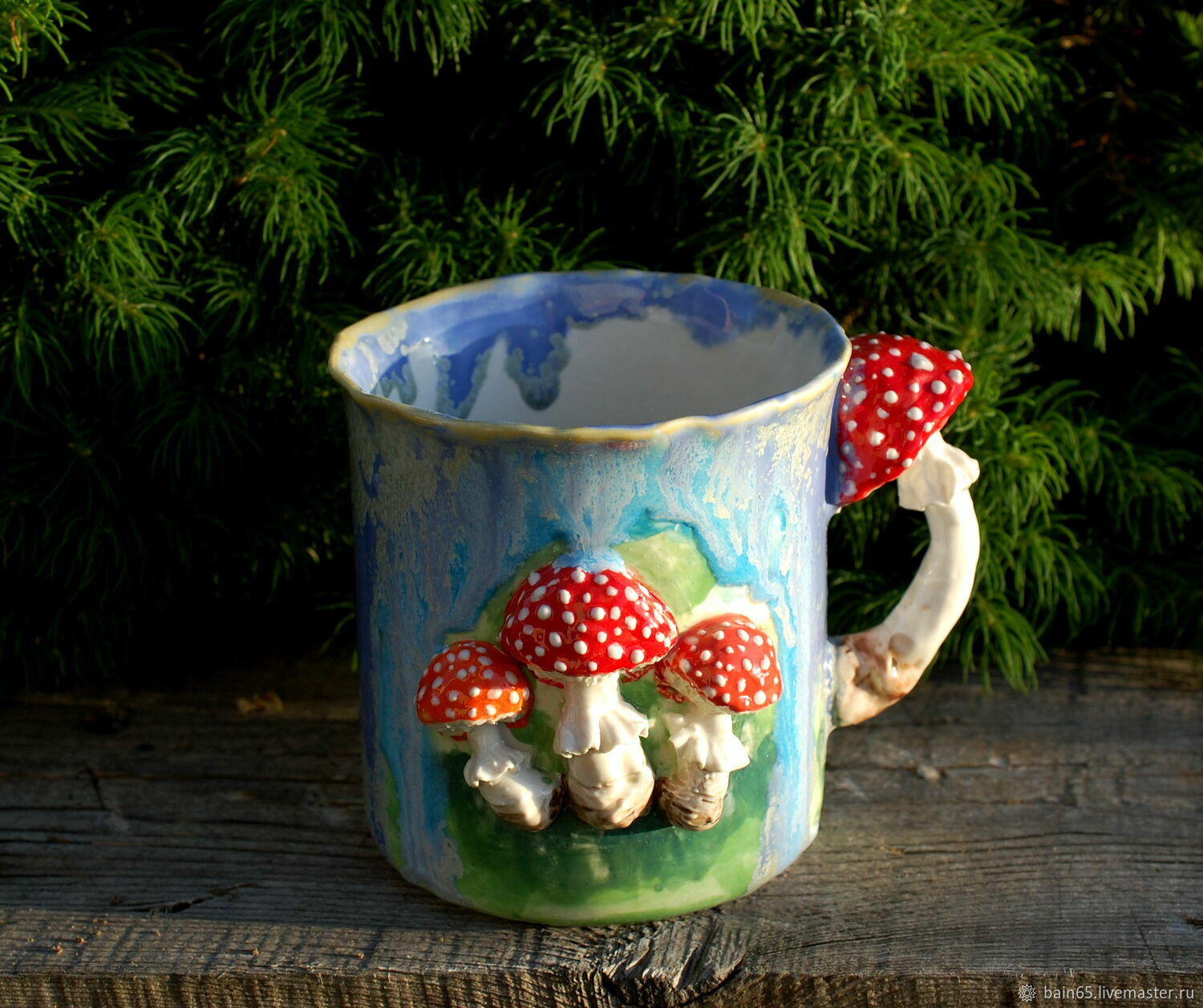  Fly agarics in the rain, Mugs and cups, Moscow,  Фото №1