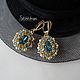 Серьги из бисера и кристаллов Swarovski Голубая лагуна. Серьги классические. Станицкая Светлана (украшения). Ярмарка Мастеров.  Фото №5