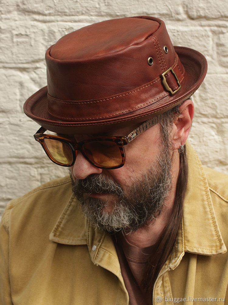 Leather pork pie hat PPH-34 – купить на 