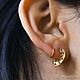 Double Ring Earrings - Gold Plated Earrings - Silver Earrings, Congo earrings, Almaty,  Фото №1
